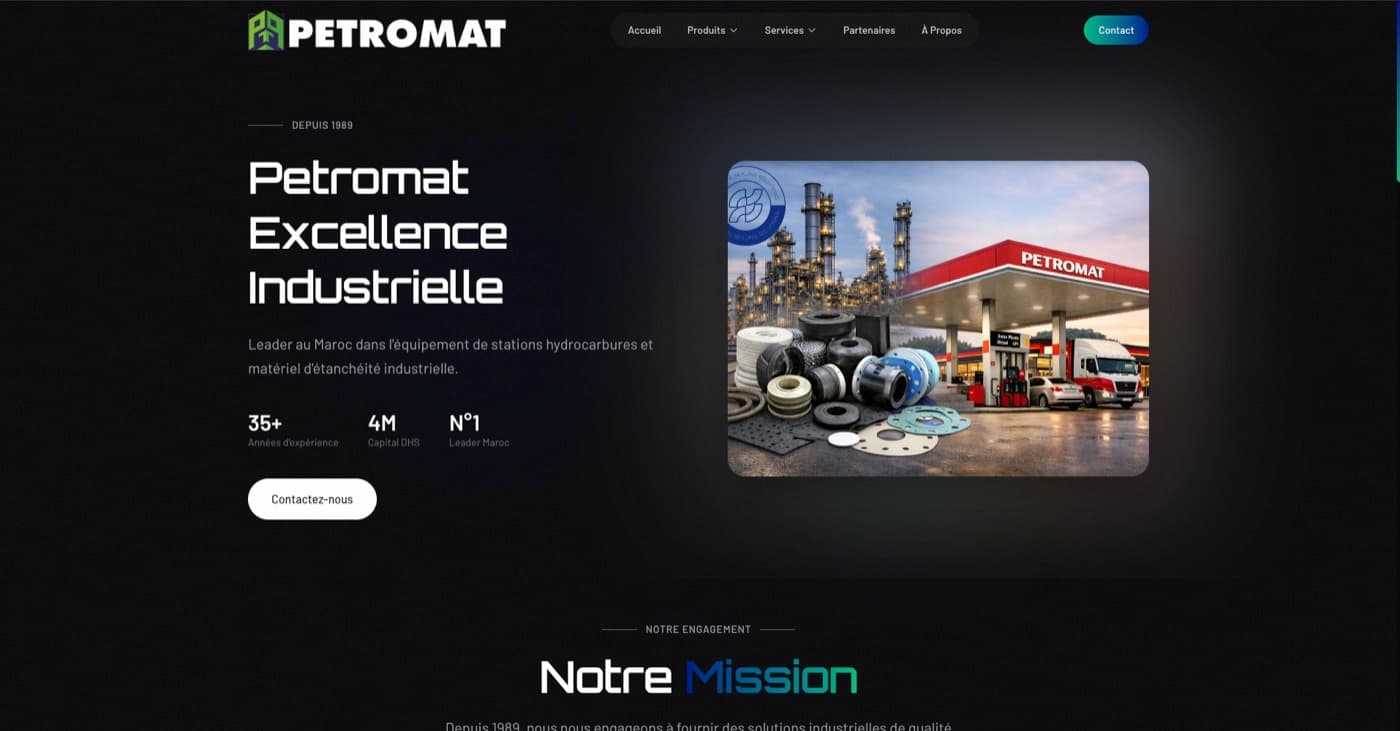 Site web industriel réalisé par Digital Maroc